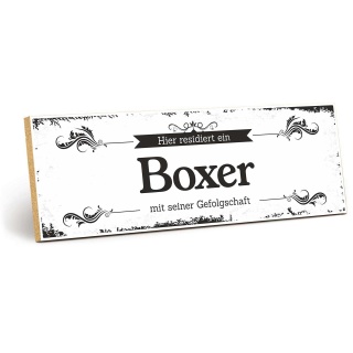 Vintage Shabby Holzschild "Boxer " – Dekoschild aus Holz 30x10 cm