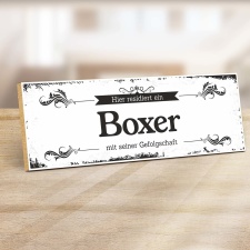 Vintage Shabby Holzschild "Boxer " –...