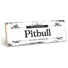 Vintage Shabby Holzschild "Pitbull " –...