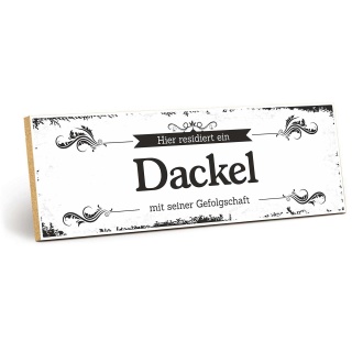 Vintage Shabby Holzschild "Dackel " – Dekoschild aus Holz 30x10 cm