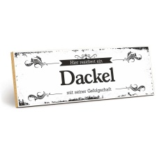 Vintage Shabby Holzschild "Dackel " –...