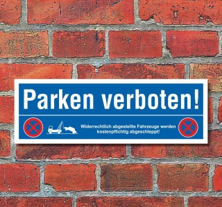 Schild Parken verboten Parkverbot Halteverbot Parkplatzschild 30x10 cm