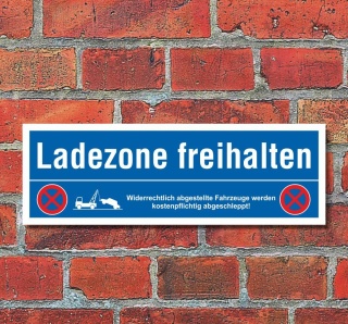 Schild Ladezone freihalten Parkverbot Halteverbot Parkplatzschild 30x10 cm