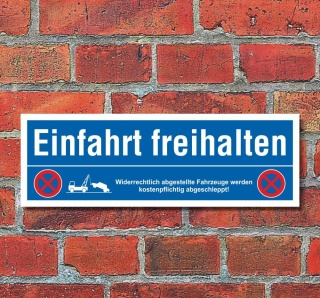 Schild Einfahrt freihalten Parkverbot Halteverbot Parkplatzschild 30x10 cm