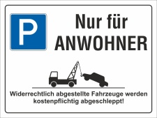 Schild Nur für Anwohner Parkverbot Halteverbot 200 x...