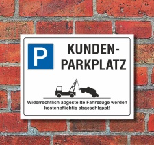 Schild Kundenparkplatz Parkverbot Halteverbot 200 x 150...