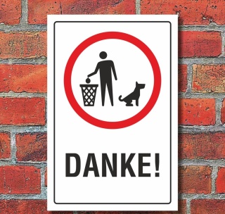 Schild Hundekot entfernen Hundeklo Hundehaufen Haufen einpacken 3 mm Alu-Verbund