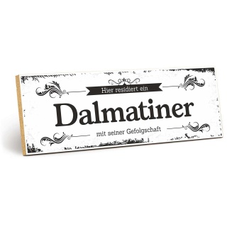 Vintage Shabby Holzschild "Dalmatiner" – Dekoschild aus Holz 30x10 cm