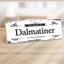 Vintage Shabby Holzschild "Dalmatiner" –...