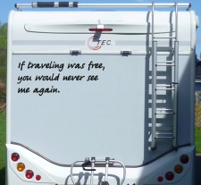 Aufkleber If traveling was free Wohnmobil Wohnwagen...