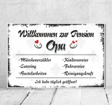 Vintage Shabby Holzschild Dekoschild Pension Opa...