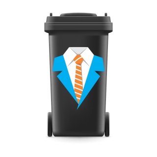 Mülltonnenaufkleber Mülltonne Mülleimer Abfalltonne Sticker Frack Anzug Krawatte