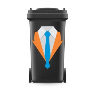 Mülltonnenaufkleber Mülltonne Mülleimer Abfalltonne Sticker Krawatte Frack Anzug