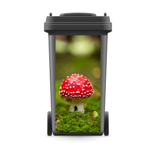 Mülltonnenaufkleber Mülltonne Mülleimer Abfalltonne Sticker Pilz Natur Wald - 800 x 370 mm