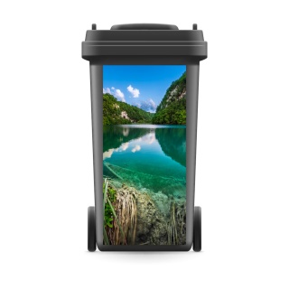 Mülltonnenaufkleber Mülltonne Mülleimer Abfalltonne Sticker See Wald Natur - 720 x 320 mm