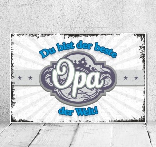 Vintage Shabby Holzschild Dekoschild Der beste Opa der Welt Geburtstag Geschenk