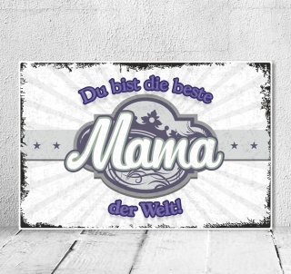Vintage Shabby Holzschild Dekoschild Die beste Mama der Welt Geburtstag Geschenk