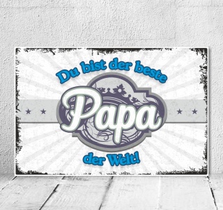 Vintage Shabby Holzschild Dekoschild Der beste Papa der Welt Geburtstag Geschenk