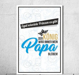 Vintage Shabby Holzschild Dekoschild König bleibt immer Papa Geburtstag Geschenk