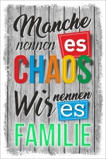 Vintage Shabby Holzschild Manche nennen es Chaos Wir...