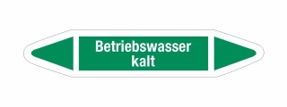 Rohrleitungskennzeichnung Aufkleber Etikett Betriebswasser kalt DIN 2403 Wasser - 125 x 25 mm / 100 Stück