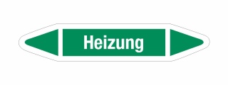 Rohrleitungskennzeichnung Aufkleber Etikett Heizung DIN 2403 Wasser - 75 x 15 mm / 10 Stück