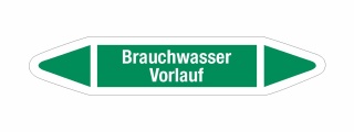 Rohrleitungskennzeichnung Aufkleber Etikett Brauchwasser Vorlauf DIN 2403 Wasser