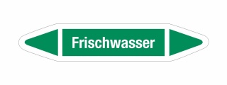 Rohrleitungskennzeichnung Aufkleber Etikett Frischwasser DIN 2403 Wasser - 125 x 25 mm / 20 Stück
