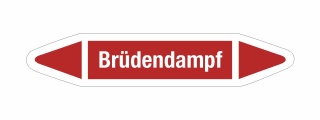 Rohrleitungskennzeichnung Aufkleber Etikett Brüdendampf DIN 2403 Dampf