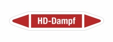 Rohrleitungskennzeichnung Aufkleber Etikett HD-Dampf DIN...