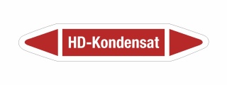 Rohrleitungskennzeichnung Aufkleber Etikett HD-Kondensat DIN 2403 Dampf