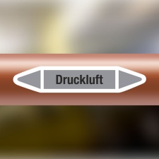 Rohrleitungskennzeichnung Aufkleber Etikett Druckluft DIN 2403 Luft - 75 x 15 mm / 10 Stück