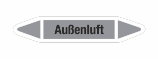 Rohrleitungskennzeichnung Aufkleber Etikett Außenluft DIN 2403 Luft - 180 x 36 mm / 10 Stück