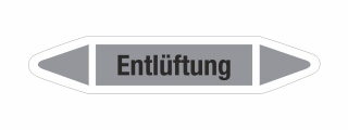 Rohrleitungskennzeichnung Aufkleber Etikett Entlüftung DIN 2403 Luft - 125 x 25 mm / 20 Stück