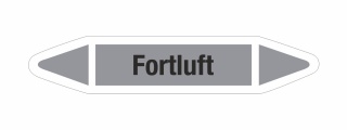 Rohrleitungskennzeichnung Aufkleber Etikett Fortluft DIN 2403 Luft - 180 x 36 mm / 10 Stück