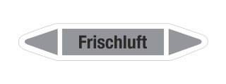 Rohrleitungskennzeichnung Aufkleber Etikett Frischluft DIN 2403 Luft - 75 x 15 mm / 100 Stück