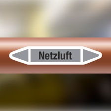 Rohrleitungskennzeichnung Aufkleber Etikett Netzluft DIN...