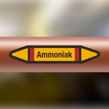 Rohrleitungskennzeichnung Aufkleber Etikett Ammoniak DIN 2403 Brennbare Gase - 75 x 15 mm / 20 Stück