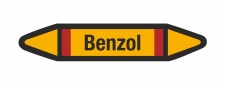 Rohrleitungskennzeichnung Aufkleber Etikett Benzol DIN...