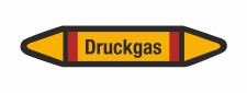 Rohrleitungskennzeichnung Aufkleber Etikett Druckgas DIN...