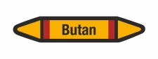 Rohrleitungskennzeichnung Aufkleber Etikett Butan DIN...