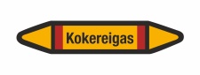 Rohrleitungskennzeichnung Aufkleber Etikett Kokereigas DIN 2403 Brennbare Gase