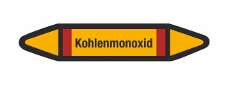 Rohrleitungskennzeichnung Aufkleber Kohlenmonoxid DIN 2403 Brennbare Gase