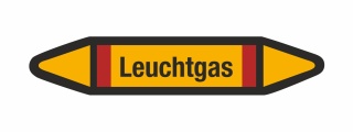 Rohrleitungskennzeichnung Aufkleber Etikett Leuchtgas DIN 2403 Brennbare Gase