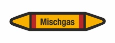 Rohrleitungskennzeichnung Aufkleber Etikett Mischgas DIN 2403 Brennbare Gase - 75 x 15 mm / 100 Stück
