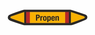 Rohrleitungskennzeichnung Aufkleber Etikett Propen DIN 2403 Brennbare Gase