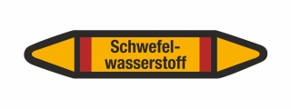 Rohrleitungskennzeichnung Aufkleber Schwefelwasserstoff DIN 2403 Brennbare Gase