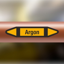Rohrleitungskennzeichnung Aufkleber Etikett Argon DIN 2403 Nichtbrennbare Gase - 75 x 15 mm / 20 Stück