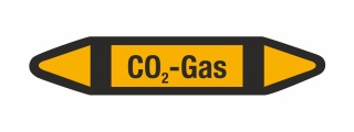 Rohrleitungskennzeichnung Aufkleber CO2 Gas DIN 2403 Nichtbrennbare Gase - 75 x 15 mm / 20 Stück