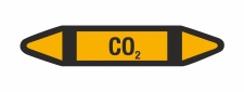 Rohrleitungskennzeichnung Aufkleber Etikett CO2 DIN 2403 Nichtbrennbare Gase